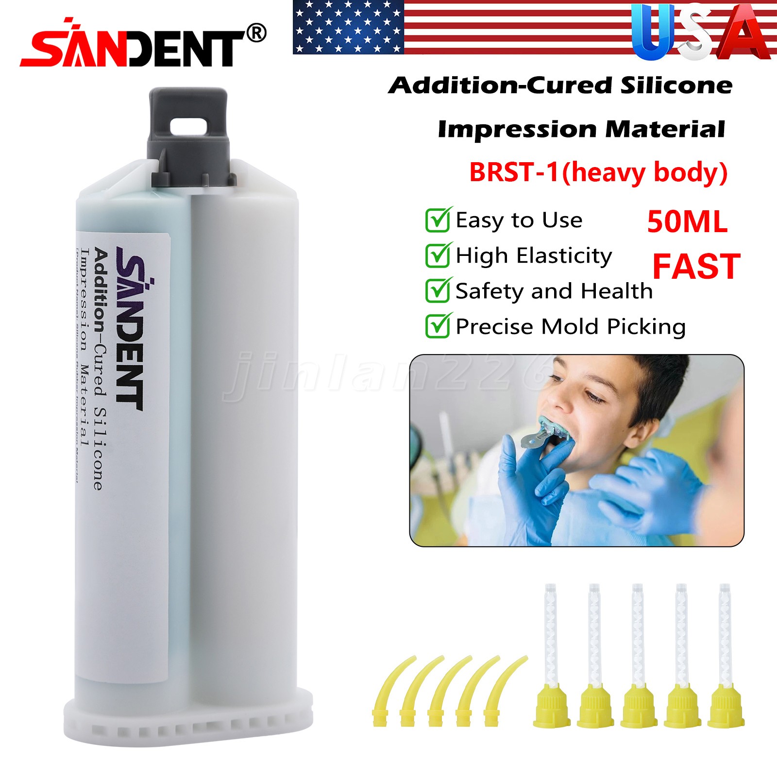 VPS Impression Material – Heavy Body Regular Set 50mL Cartridge+5 Tips