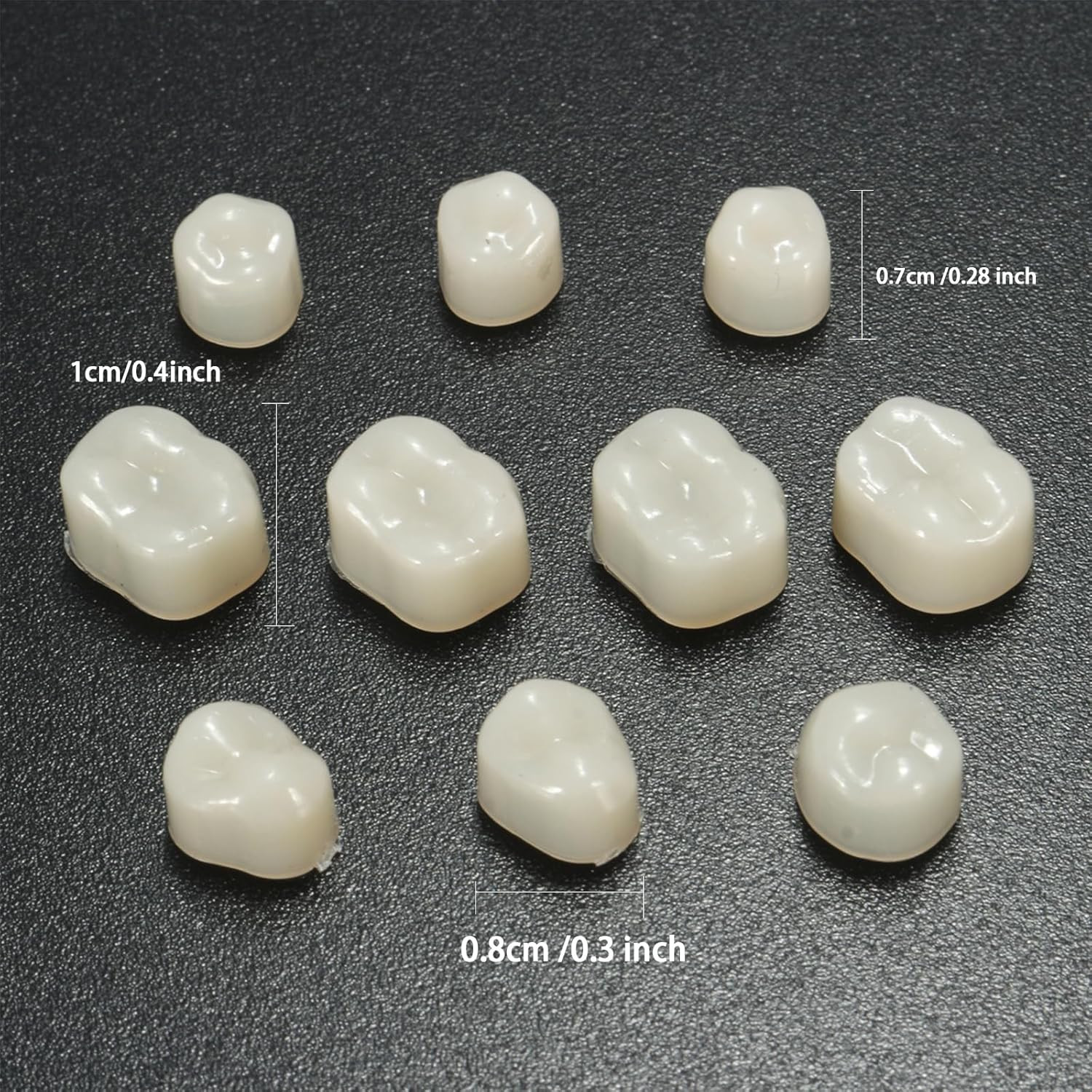 Temporary Fake Tooth Cap Crown Veneers, 120 Pieces Front Back Anterior and Molar