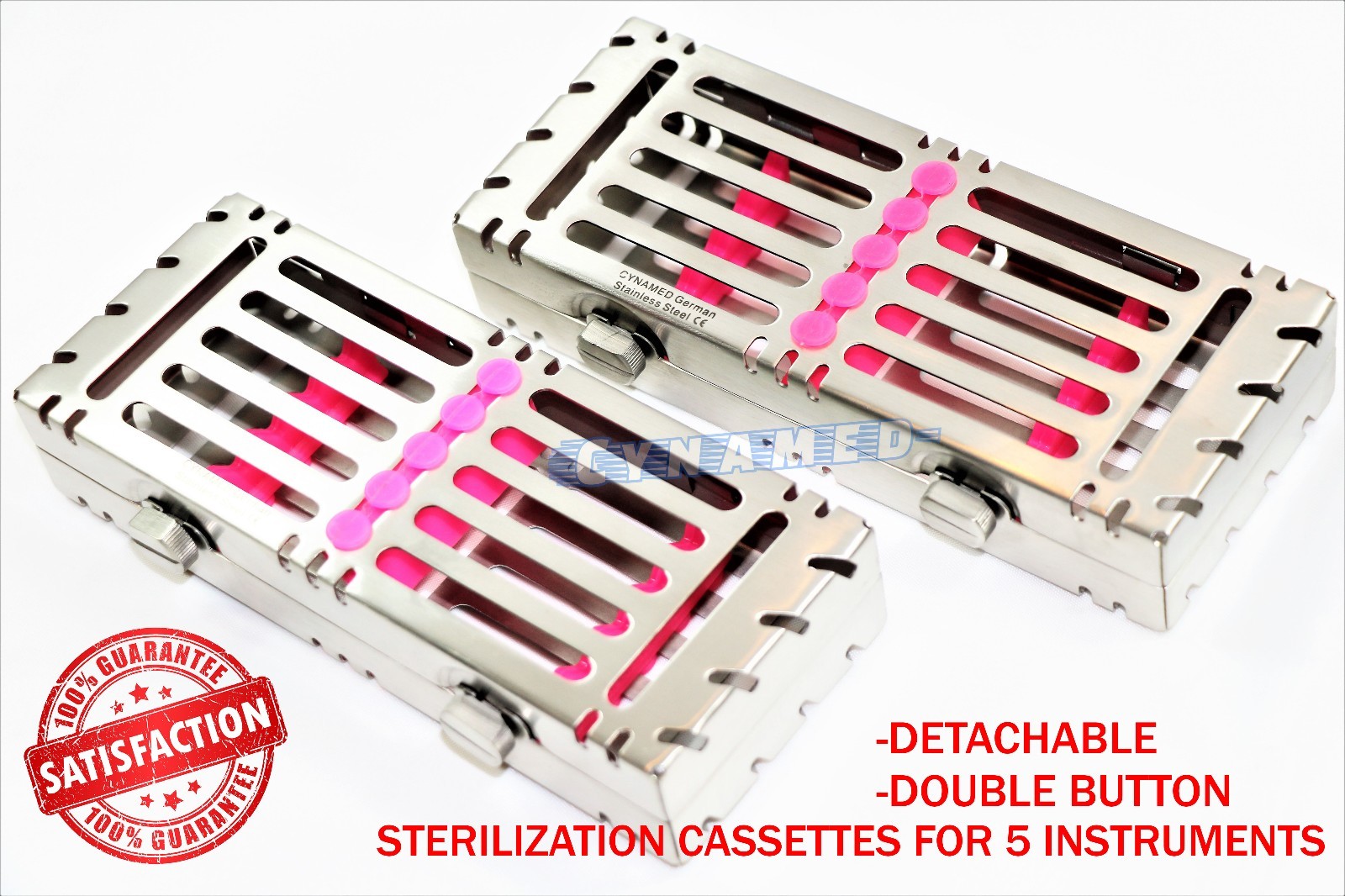 DETACHABLE STERILIZATION RACK DOUBLE BUTTON GERMAN GRADE FOR 5 INSTRUMENTS 2PCS