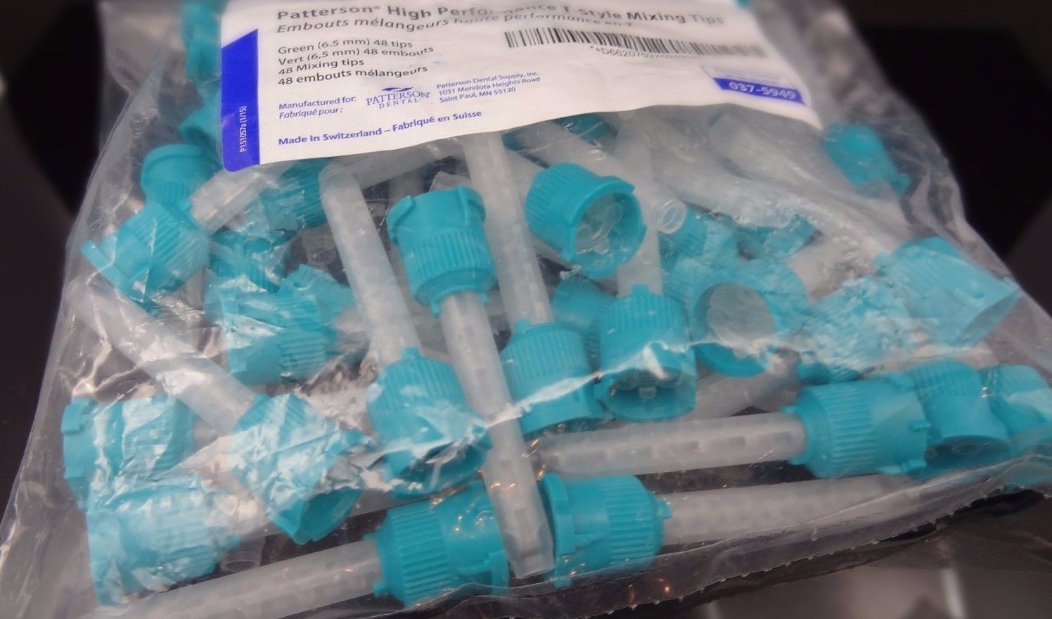 Patterson High Performance T-Style Mixing Tips – 48/Pkg Green (6,5 mm) 037-5949