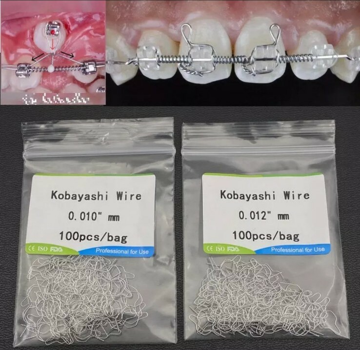 100pcOrthodontic Kobayashi Wire (Short metal Ligature tie Size : 0.010,…China