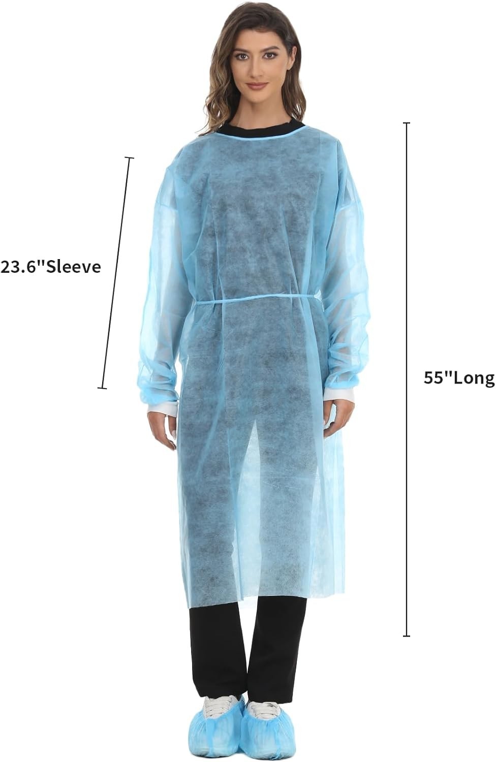 Disposable Isolation Gown Polypropylene Lab Gowns Knit Cuff Long Sleeve Pack …