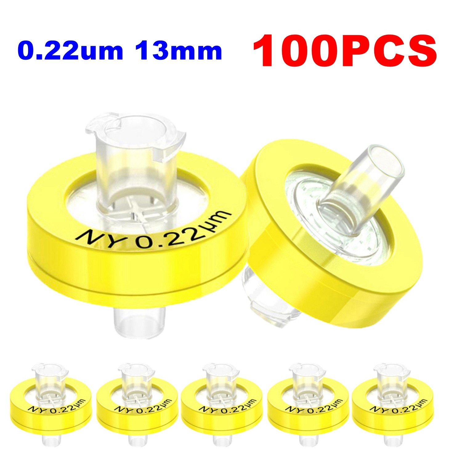 Nylon66 NY Membrane Syringe Filter 13mm 0.22μm Yellow Wheel LAB Supply