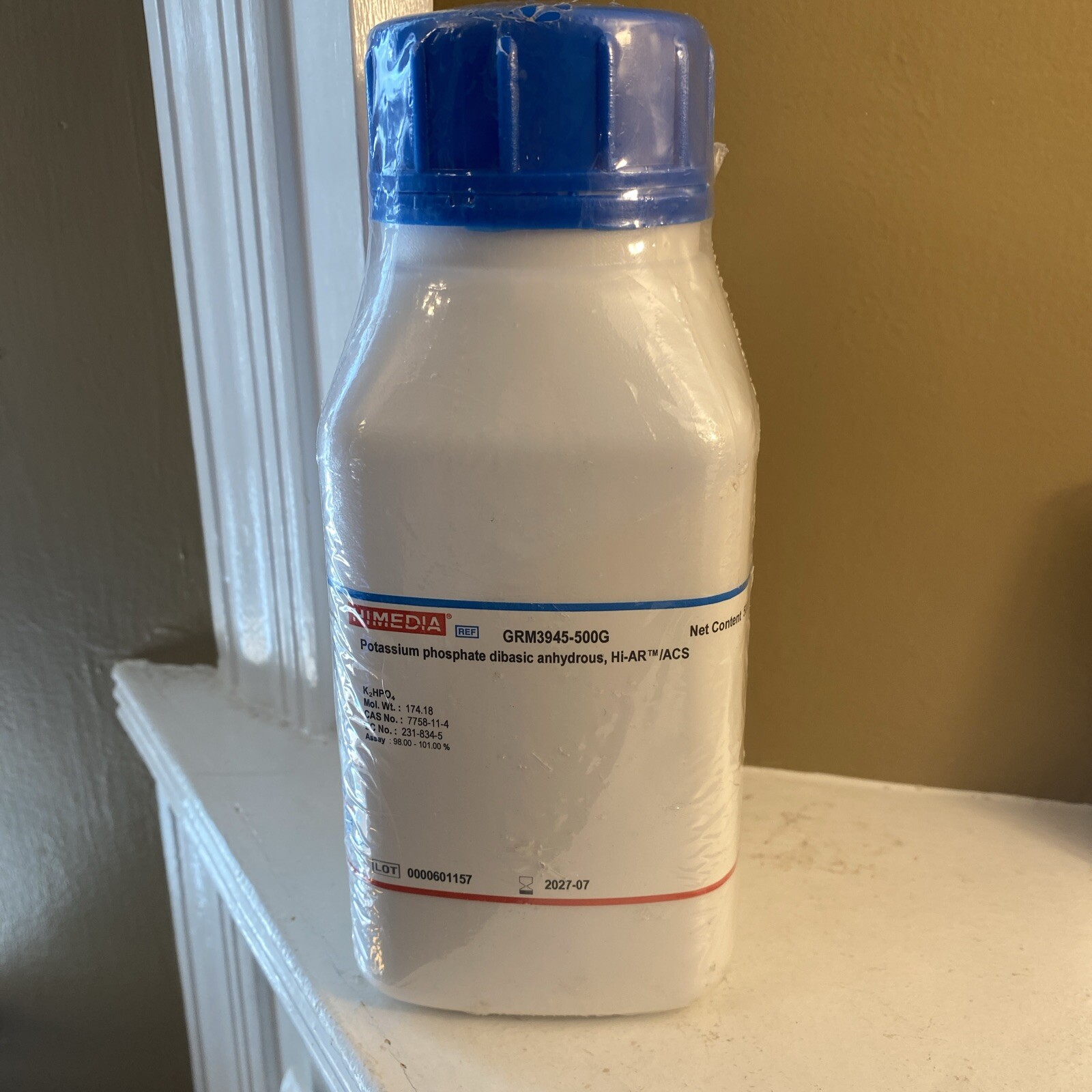HiMedia GRM3945-500G Potassium Phosphate Dibasic, ACS, 500g 07/2027 Exp New Seal