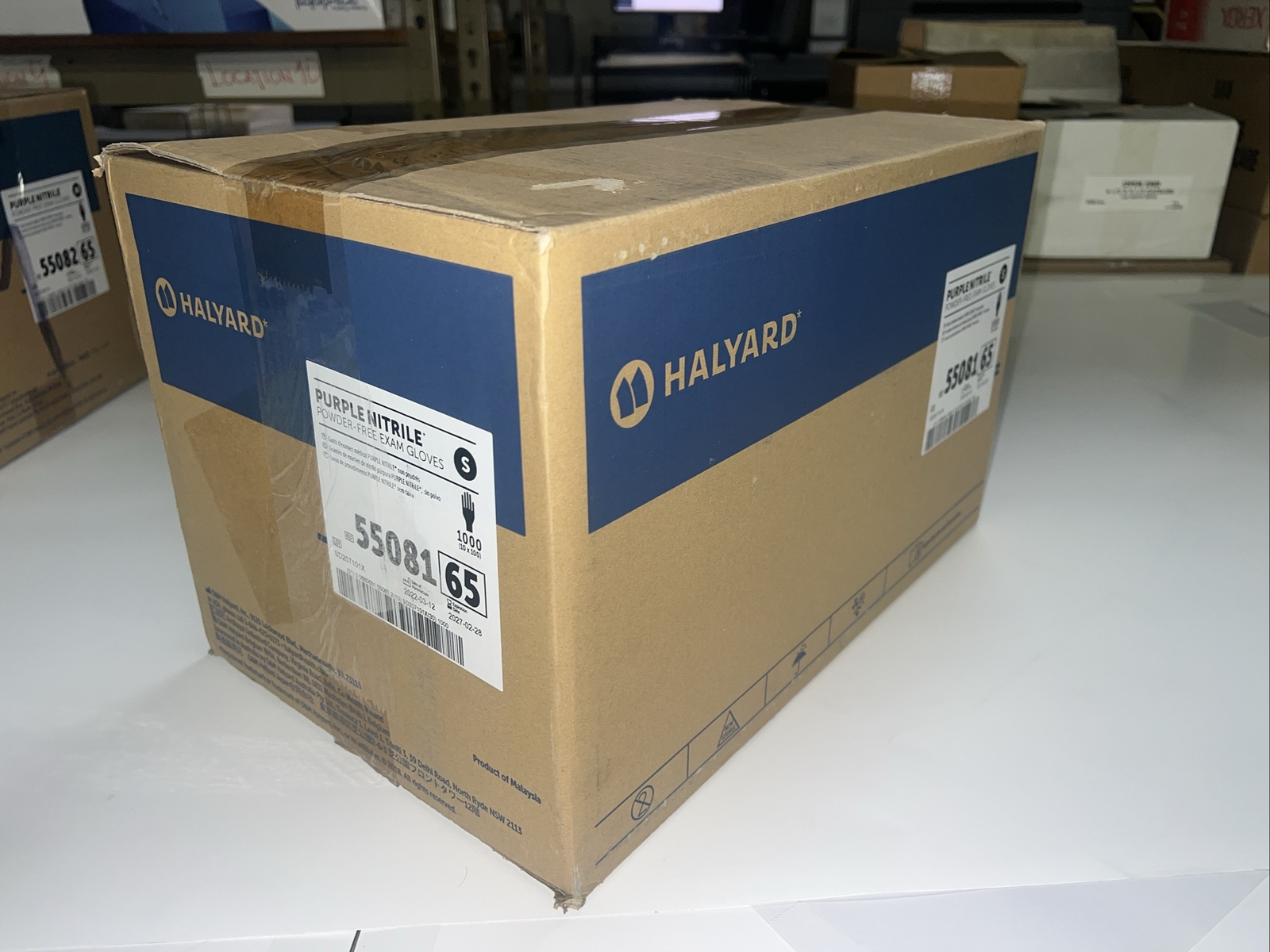 CASE of 1000 SMALL Halyard Purple Nitrile Exam Gloves 55081