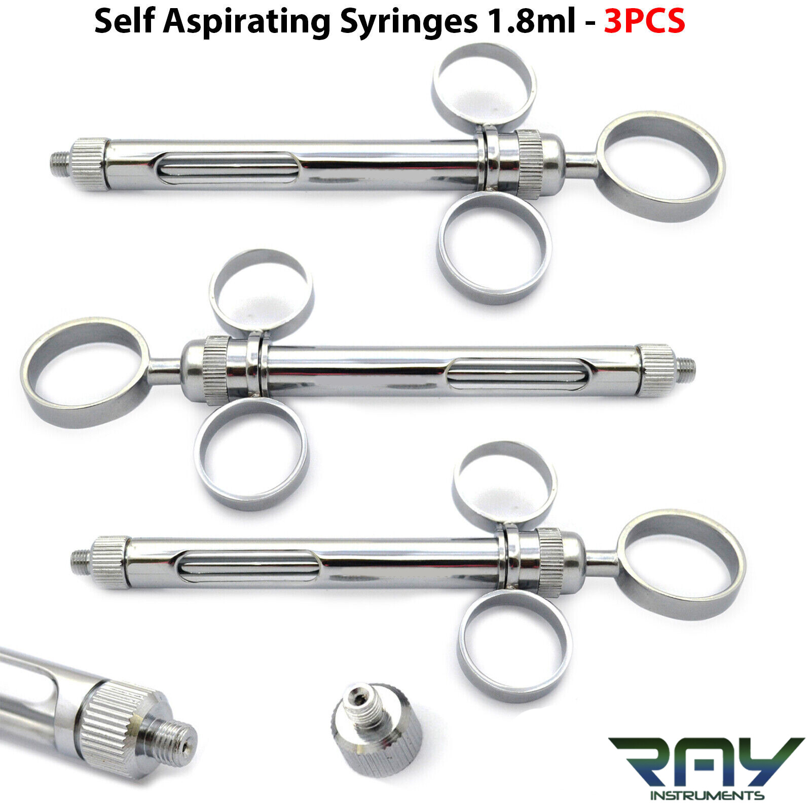 X3 Self Aspirating Syringe 1.8 ml Three Rings Anesthesia Syringe, JERINGA LABOR