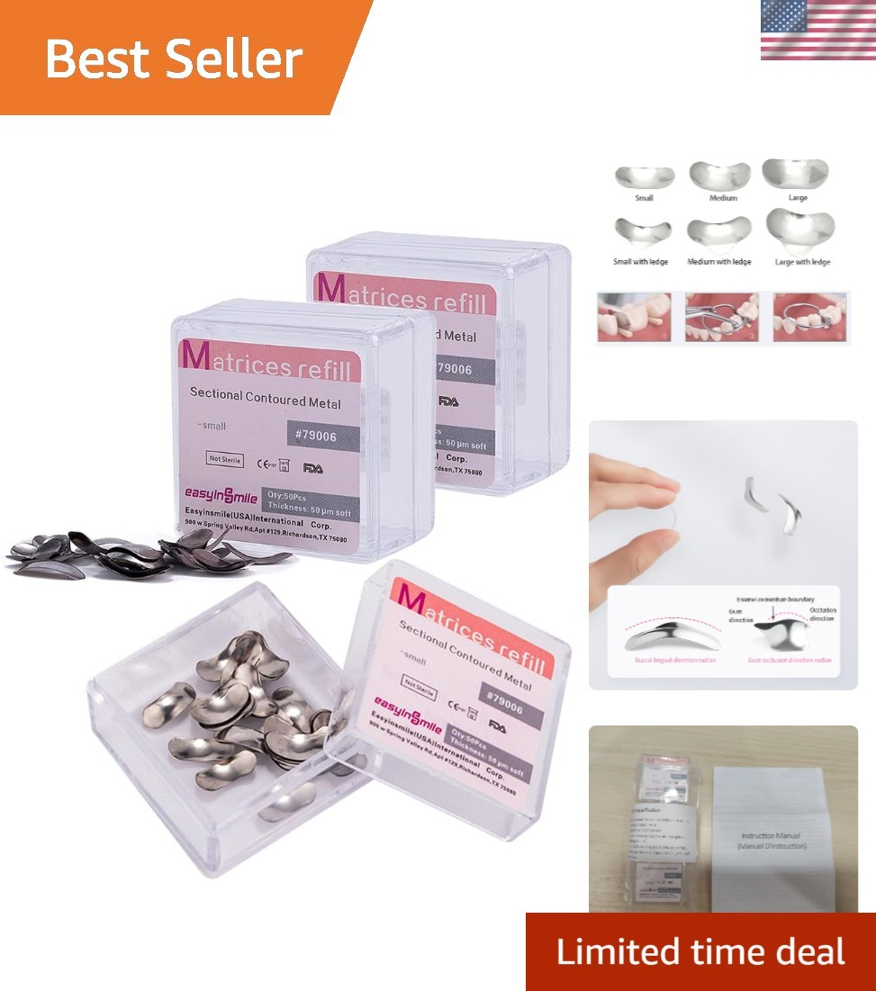 High-Quality Dental Matrix Bands – 3 Packs of 50μm Stainless Steel Systems
