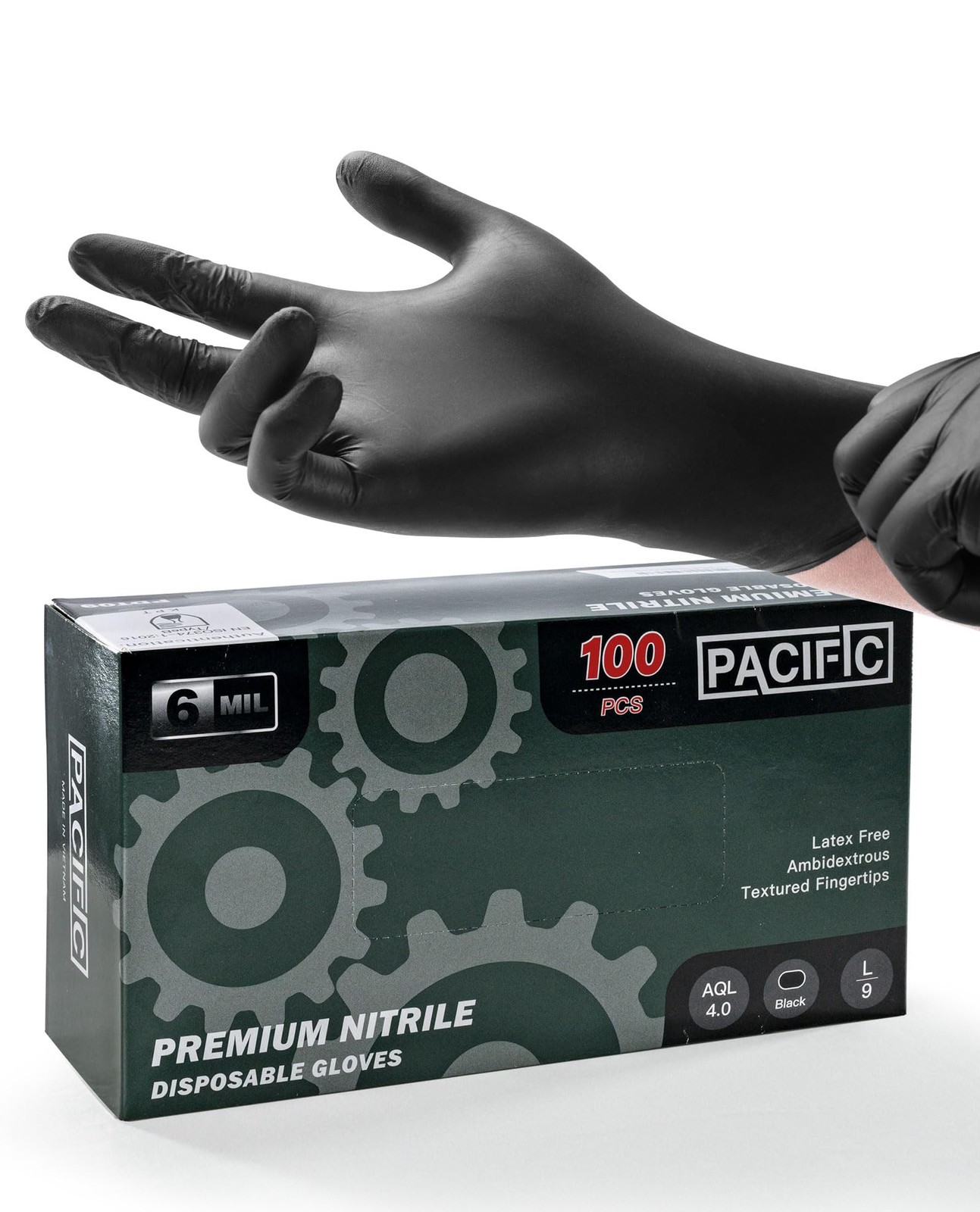 6-mil Heavy Duty Black Nitrile Gloves, Resistant, Food Safe, Latex Disposable…