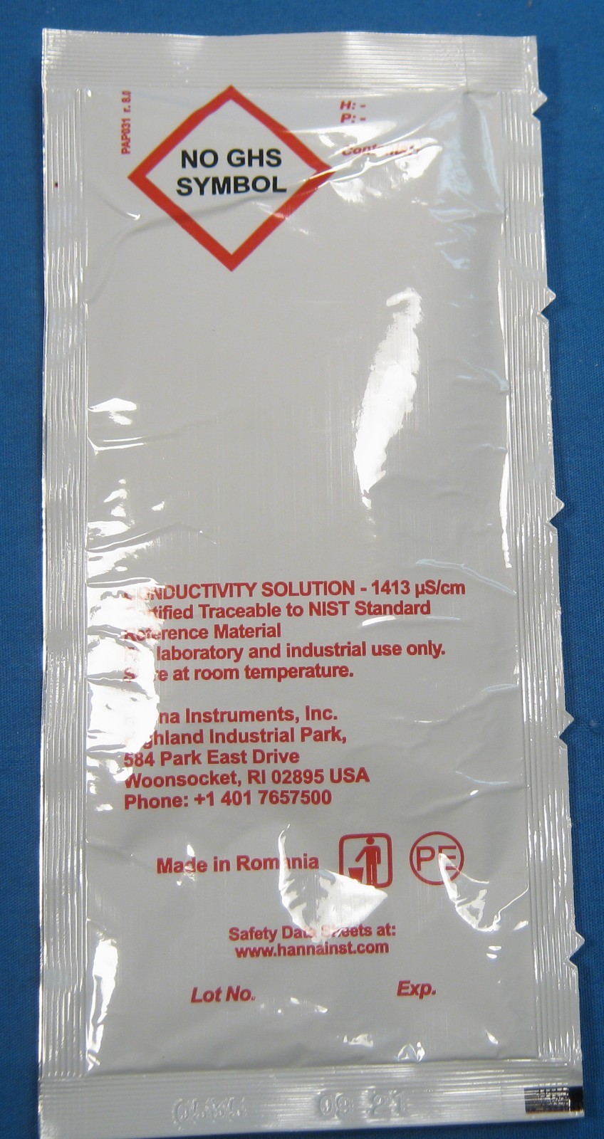 HANNA INSTRUMENTS EC LIQUID SACHETS 1413uS/cm X21 NEW OLD STOCK FREE SHIPPING