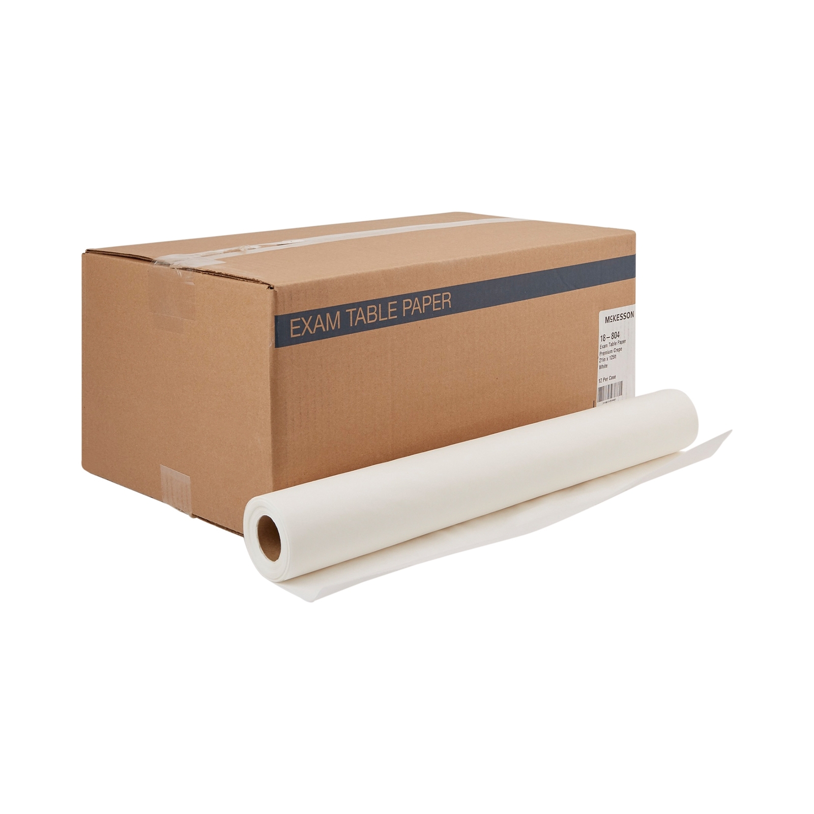 McKesson Medical Exam Table Paper Premium White Crepe 21in x 125ft 12 Rolls