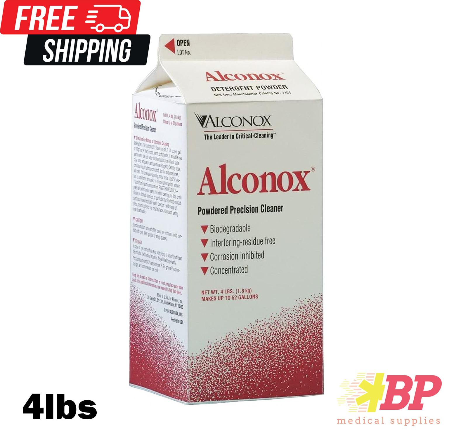 Alconox Detergent Powdered Precision Cleaner Detergent – 4lbs