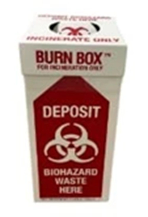 Biohazard Burn Disposal Box Floor Model 17-788 (6 Pack) 12x12x27 in