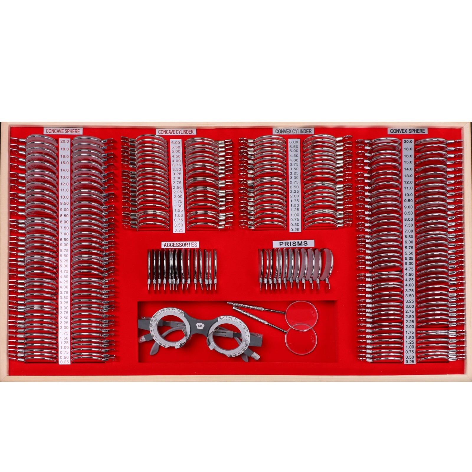 268PCS Optical Optometry Trial Lens Set Metal Rim Aluminum Case Grade A