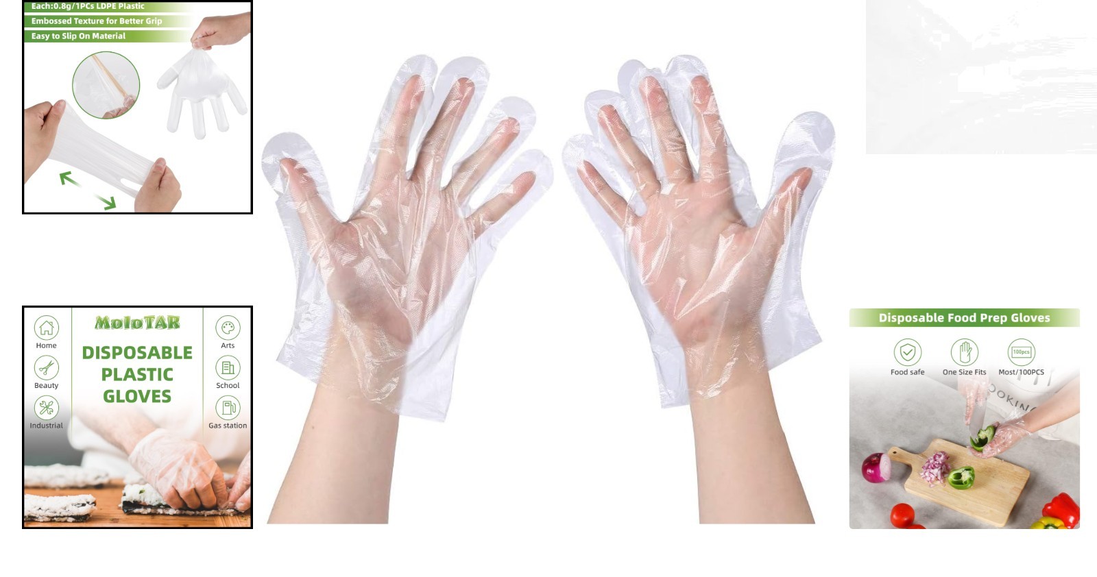 Ambidextrous Disposable Gloves – 100 Count, Non-Toxic & Ideal for Kitchen Use