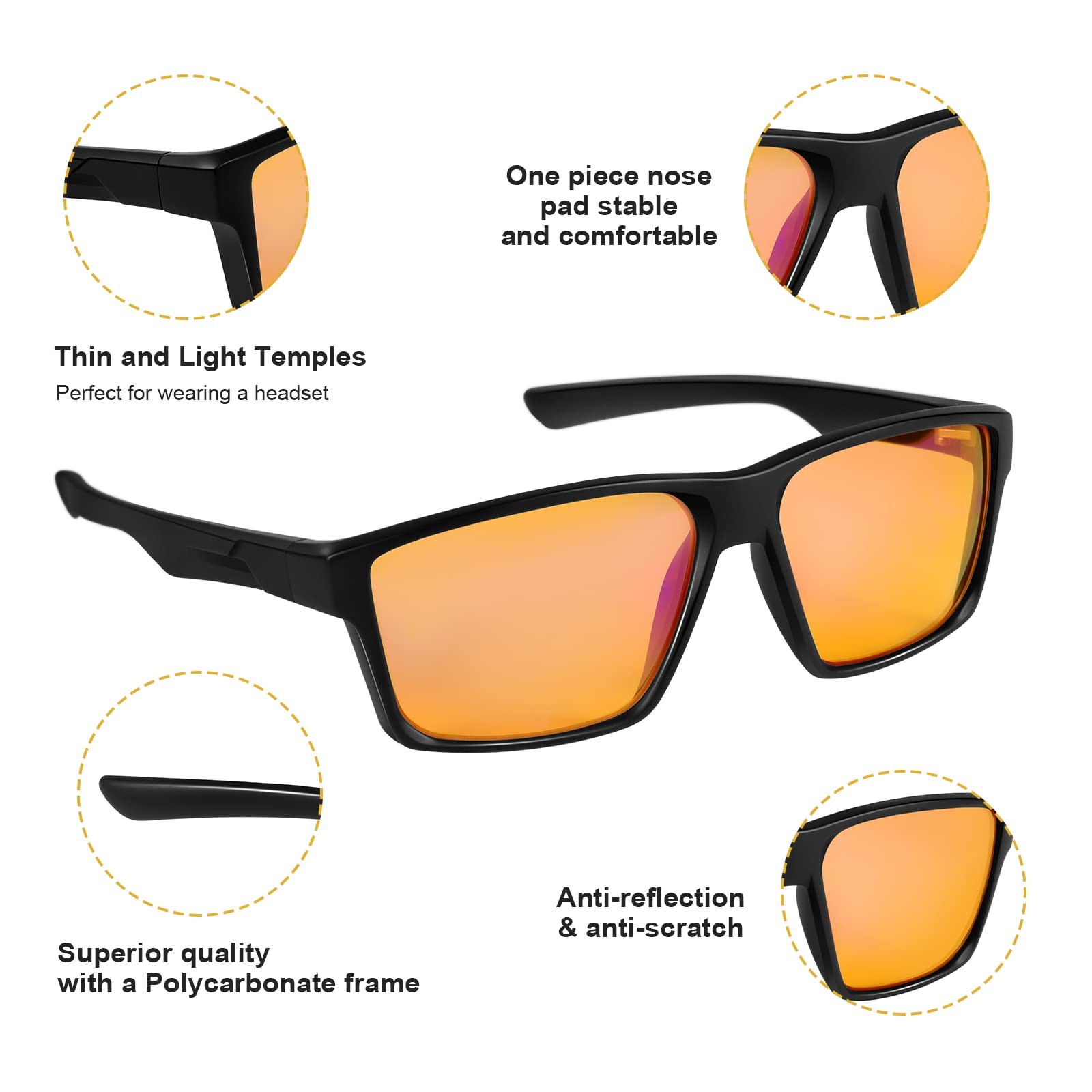 Okany Blue Light Blocking Glasses Gaming Computer Glasses UV Protection