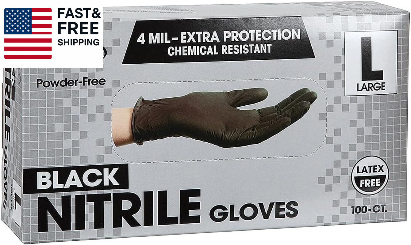 Forpro Disposable Nitrile Gloves, Chemical Resistant, Powder-Free, Latex-Free, N