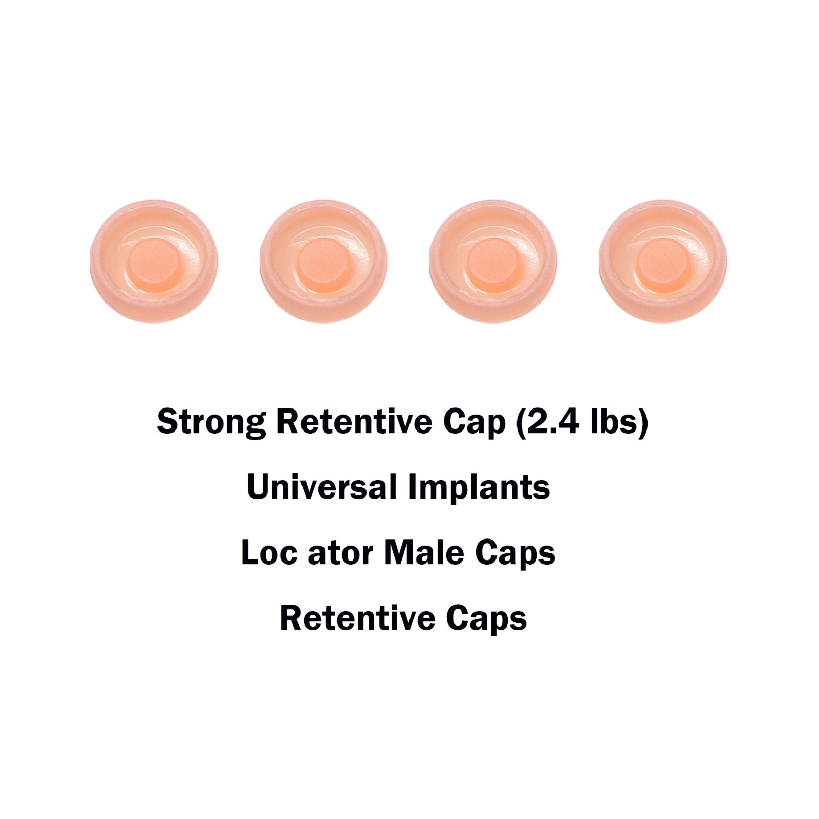 US Overdenture Abutment Removable Male Caps Retentive Cap 2.4 lbs 4pcs/set