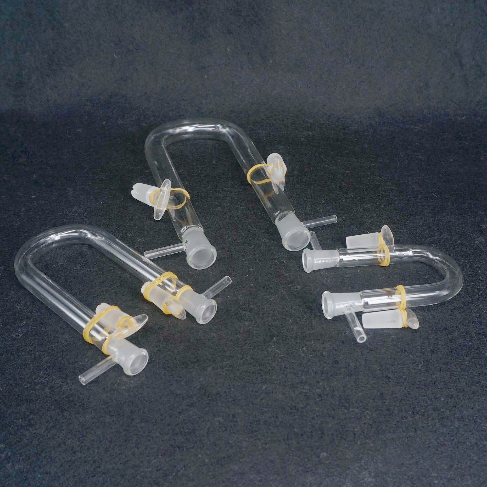 O.D 13/15/18/20mm Drying Glass Tube Adapter U shape With Stopper Side Arm Lab