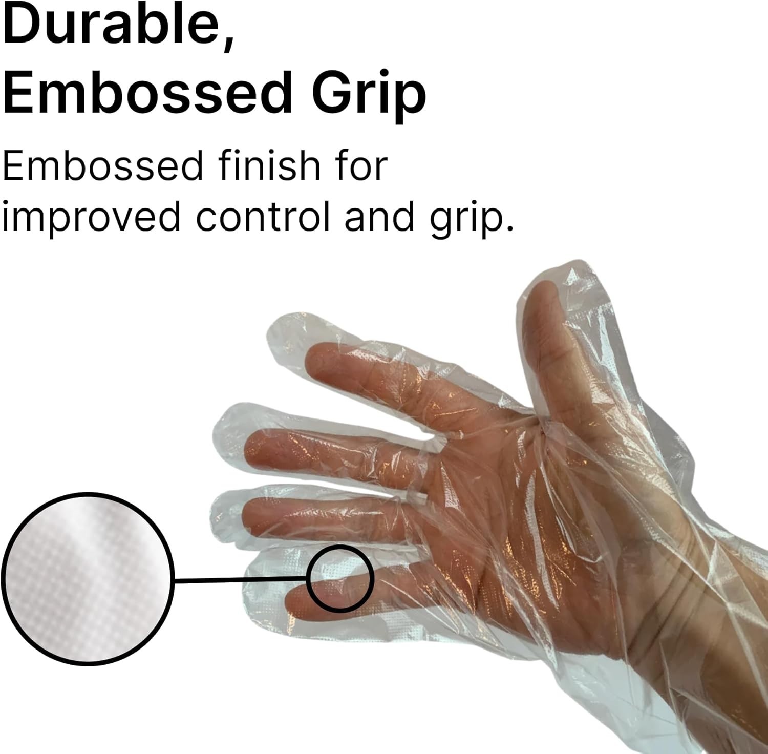 21-Inch Elbow Length Disposable Poly Gloves – Bulk Pack of 100, Embossed Grip