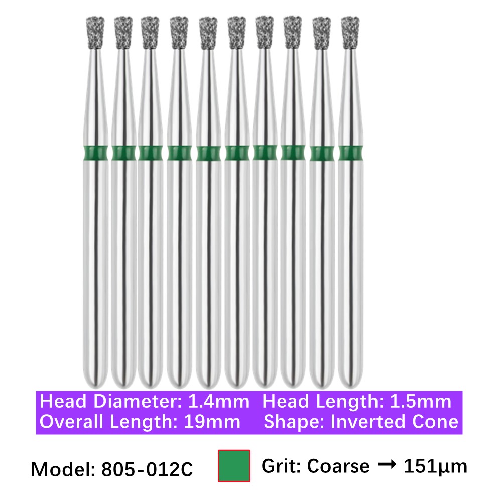 Vakker Dental Inverted Cone FG Diamond Bur 805-012C Coarse 10/pk