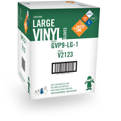 100 Clear Vinyl Gloves Powder Free Food Service Cleaning by The Safety Zone
