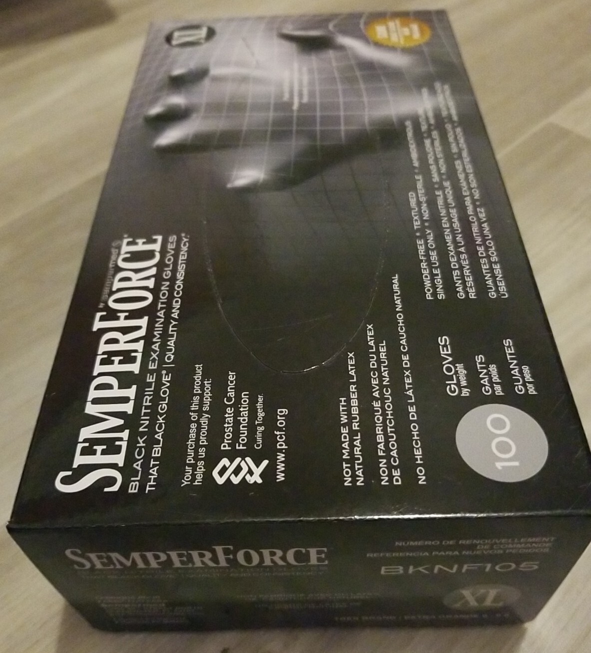 SemperForce Black Textured Nitrile Gloves, Box of 100 – Extra Large