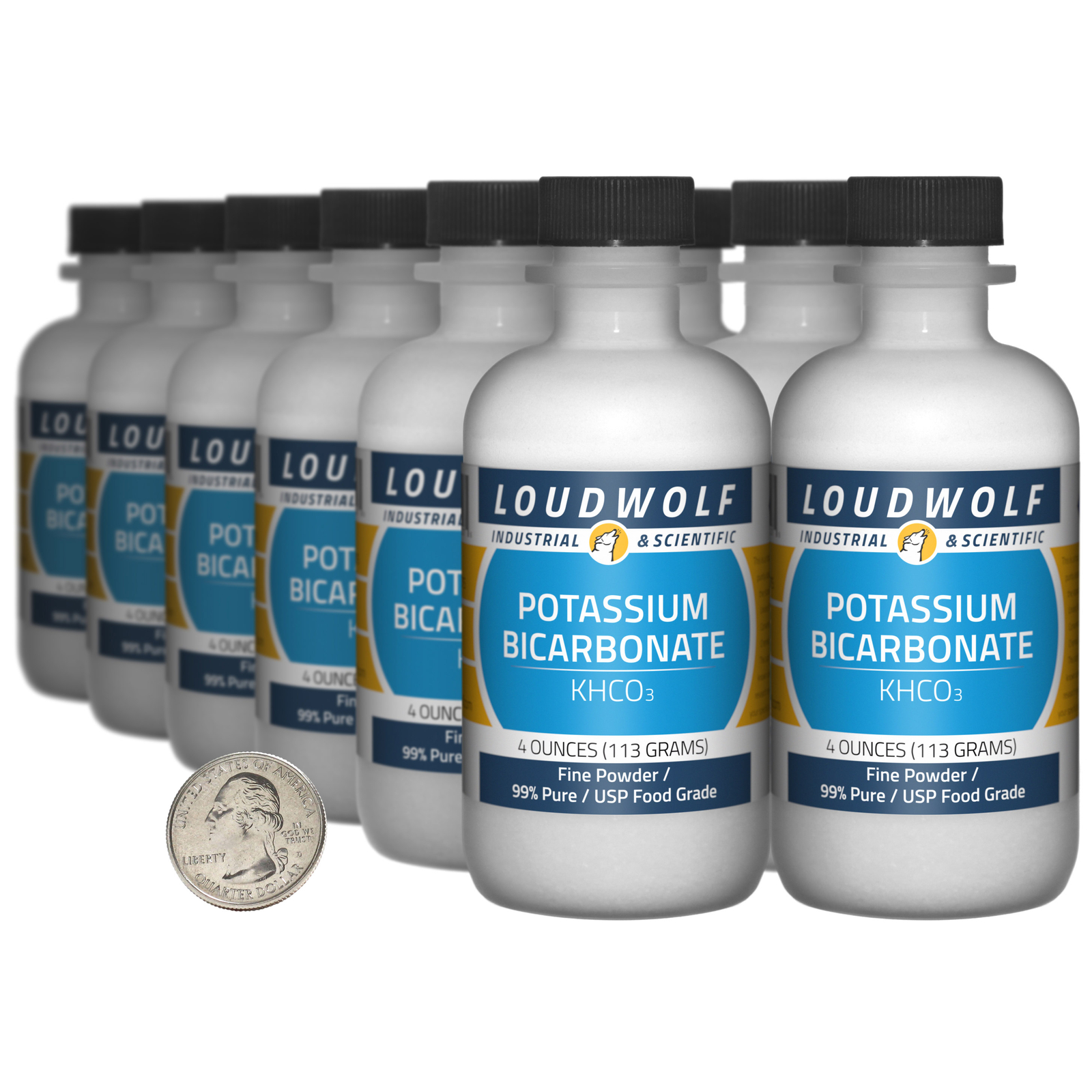Potassium Bicarbonate / 3 Lbs / 12 Bottles / 99% USP Food Grade / Fine Powder