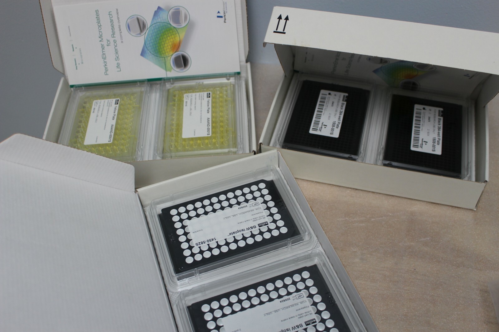 3 pk Wallac B&W Isoplate, Yellow AAAND-0001S & Black 384-well Plate 1508-001S