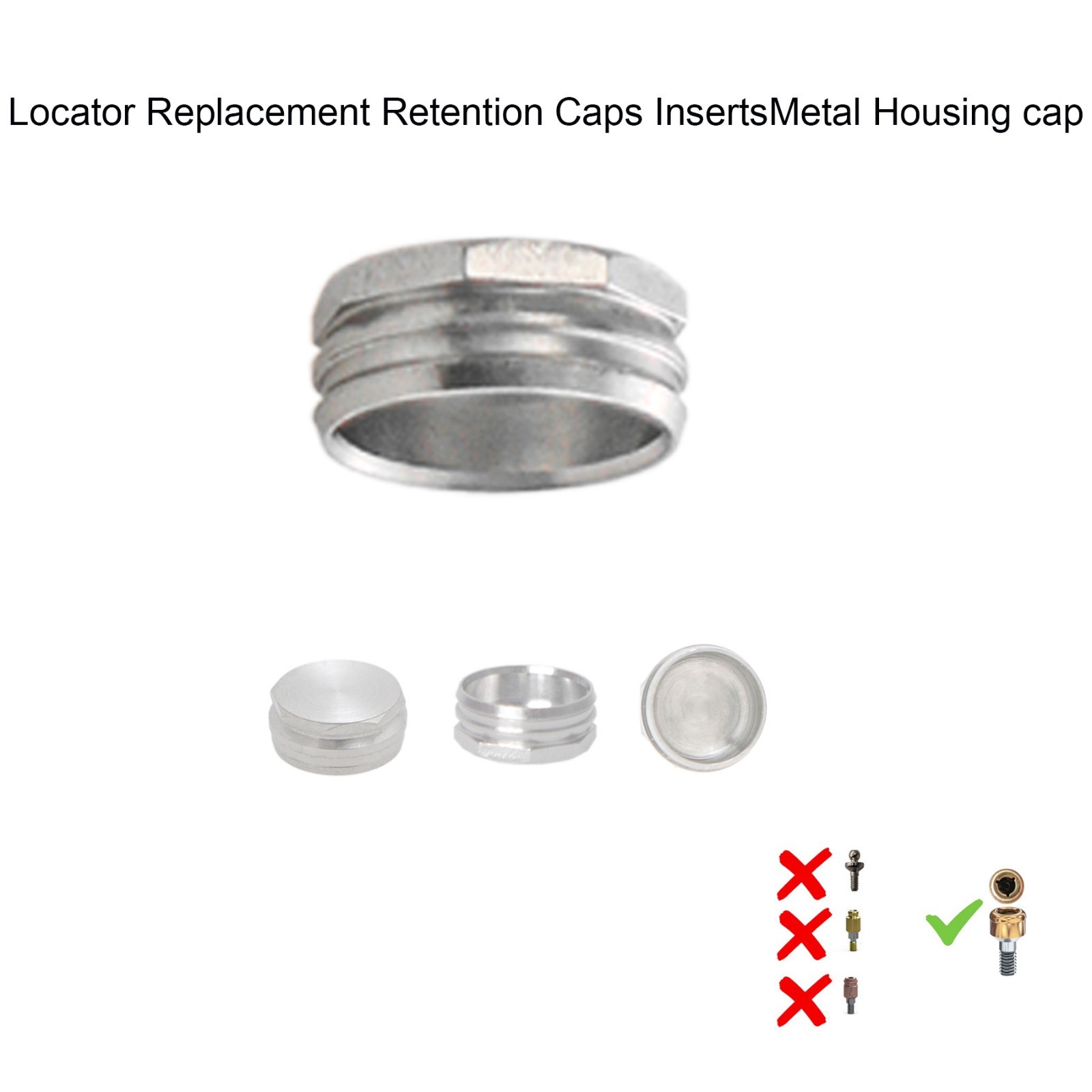 10Pcs Dental Abutment Retention Caps Inserts Used For Locat0r System