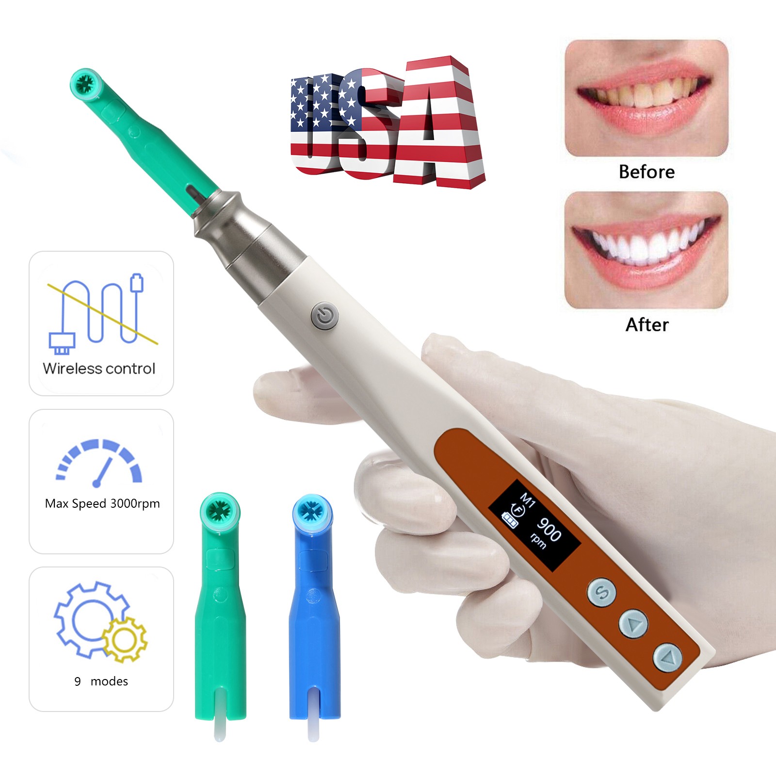 Dental Cordless Hygiene Prophy Handpiece/4:1 Polishing Prophy Motor Handpiece OR