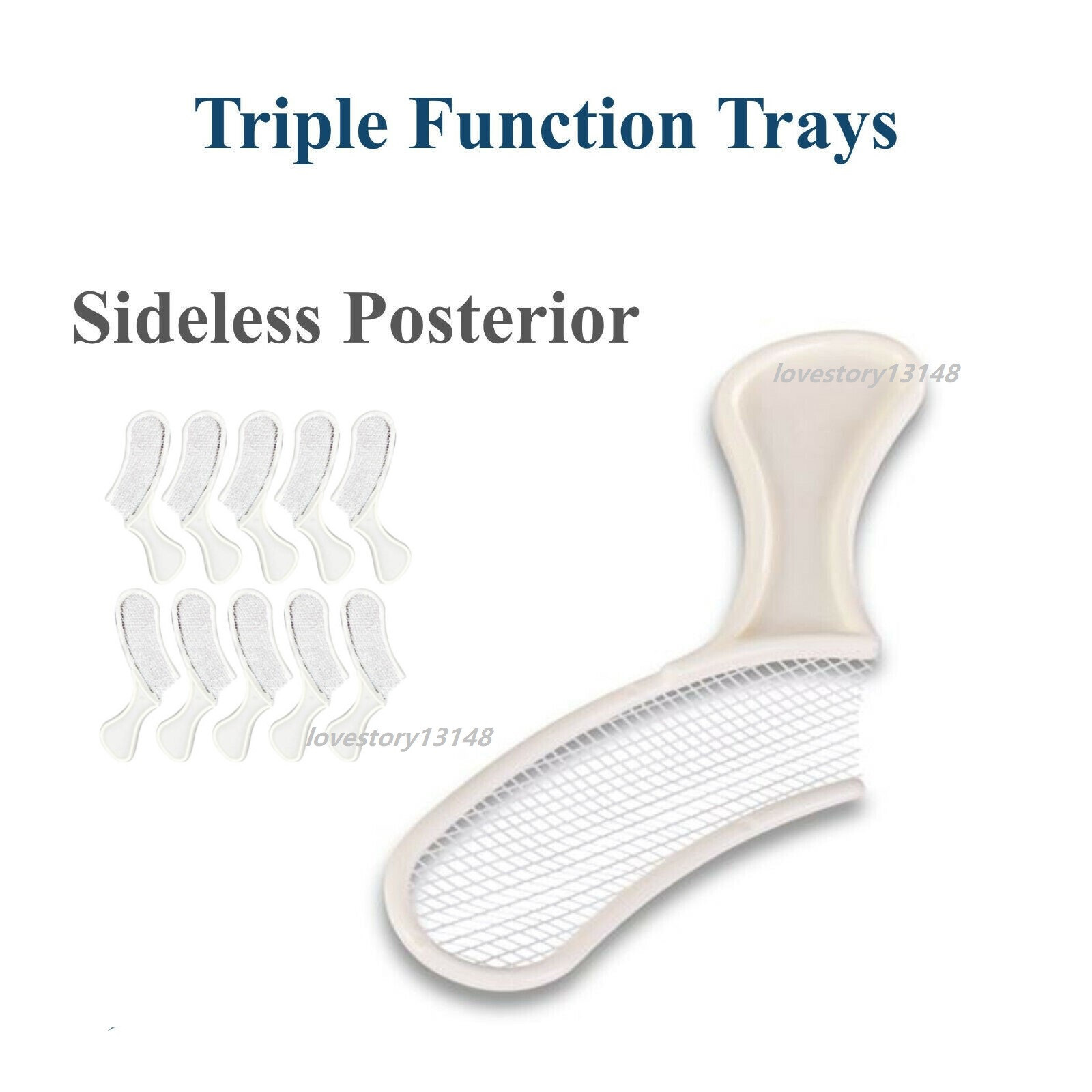 50 Pcs Dental Sideless Bite Registration Disposable Impression Triple Trays Tray
