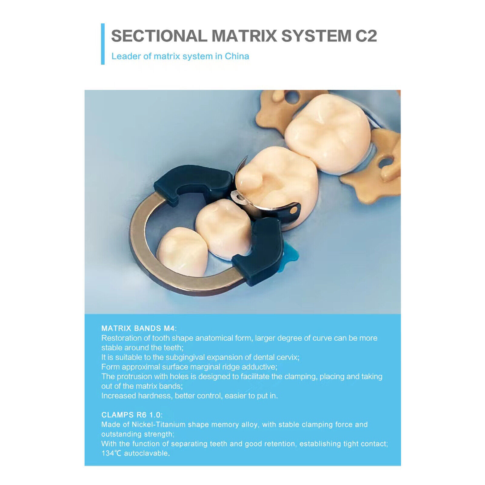 Dental Sectional Matrix System Sectional Contoured Matrix Bands NITI Ring C2 Kit