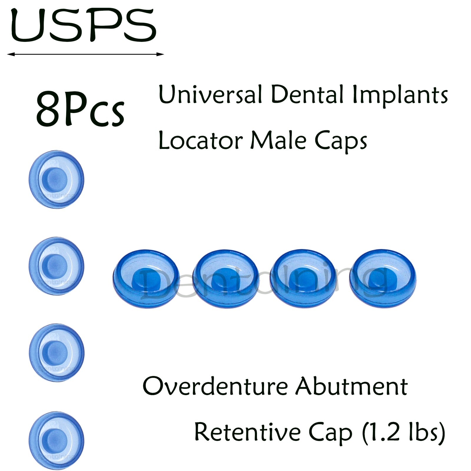 US Dental Universal Locator Overdenture Abutment Insert Male Cap 1.2/2.4Lbs,8Pcs