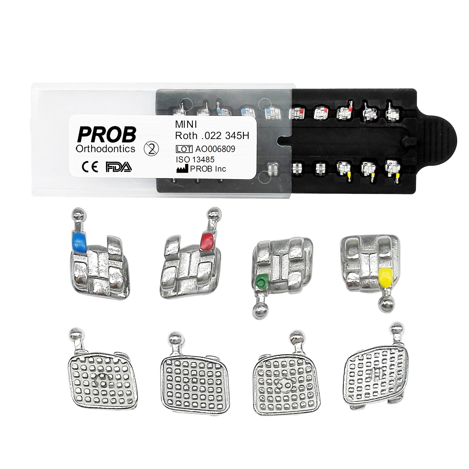 Dental Orthodontic Metal Brackets Brace MIM MBT/ROTH 022/018 345H Monoblock PROB