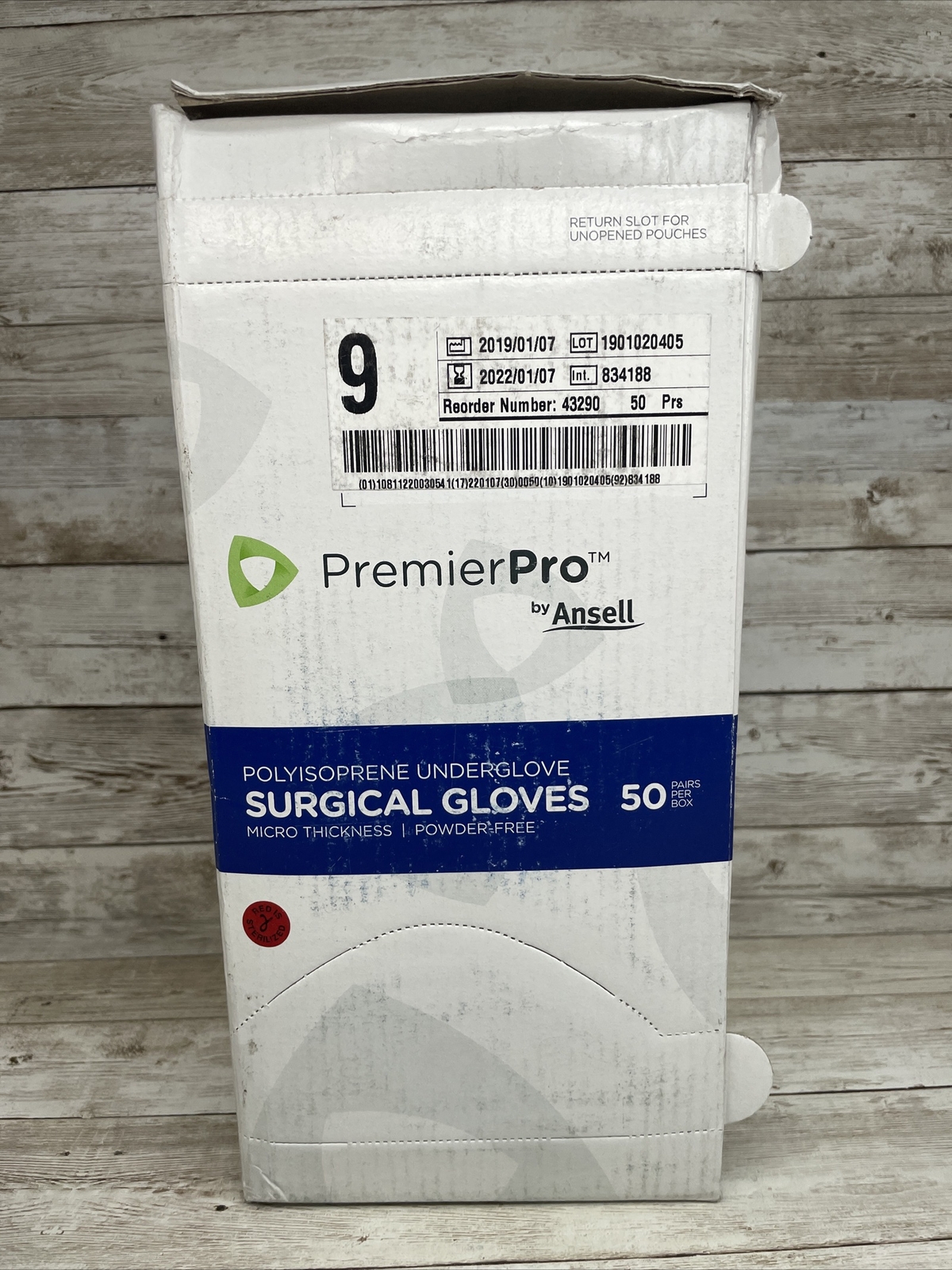 50 Pair Box Ansell Premier Pro PI Underglove Surgical Glove Size 9 *See Dates*