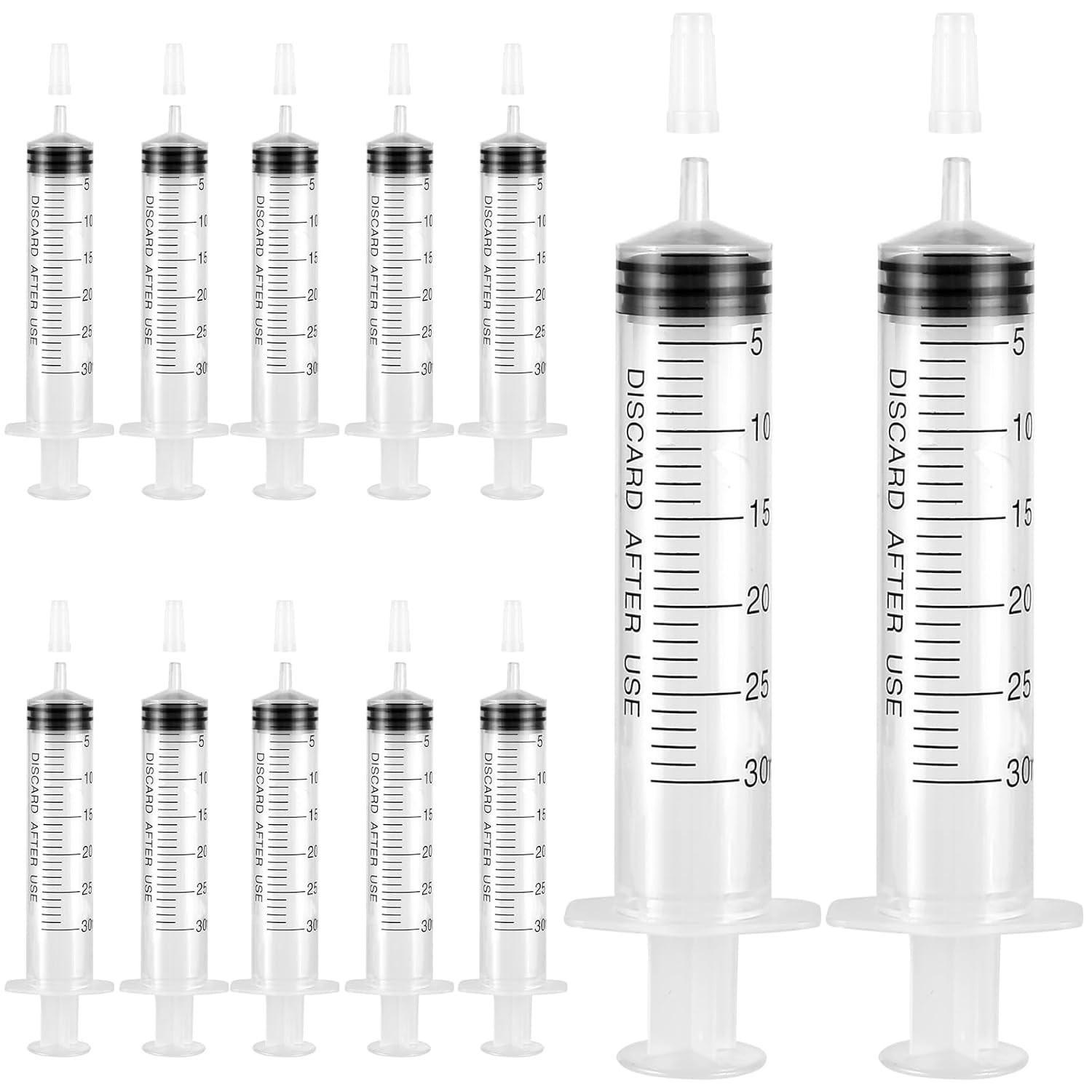 12 Pack Plastic 30Ml Syringes with Cap, Sterile Syringe Individually Packaged…