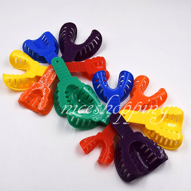 12 Pcs/set Dental Impression Tray Trays Plastic 6 Sizes Autoclavable Adult/Child