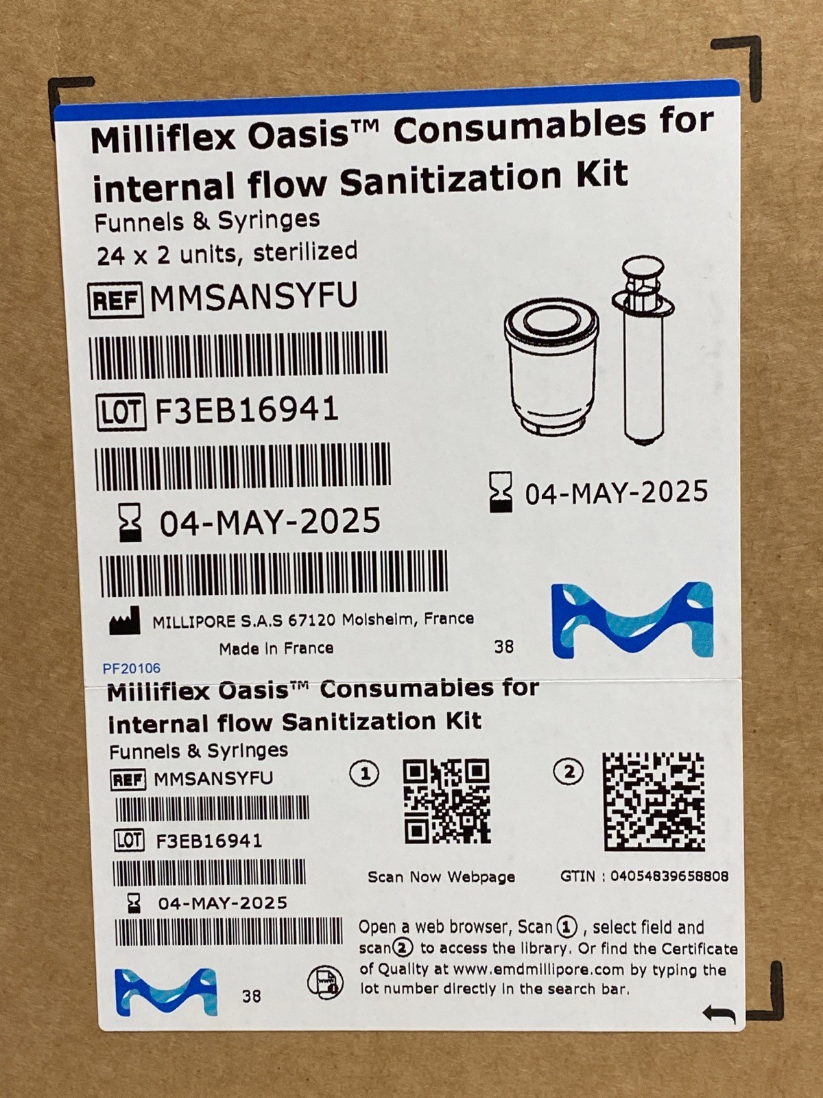 MILLIPORE Milliflex Oasis Consumables for Internal Flow Sanitization MMSANSYFU