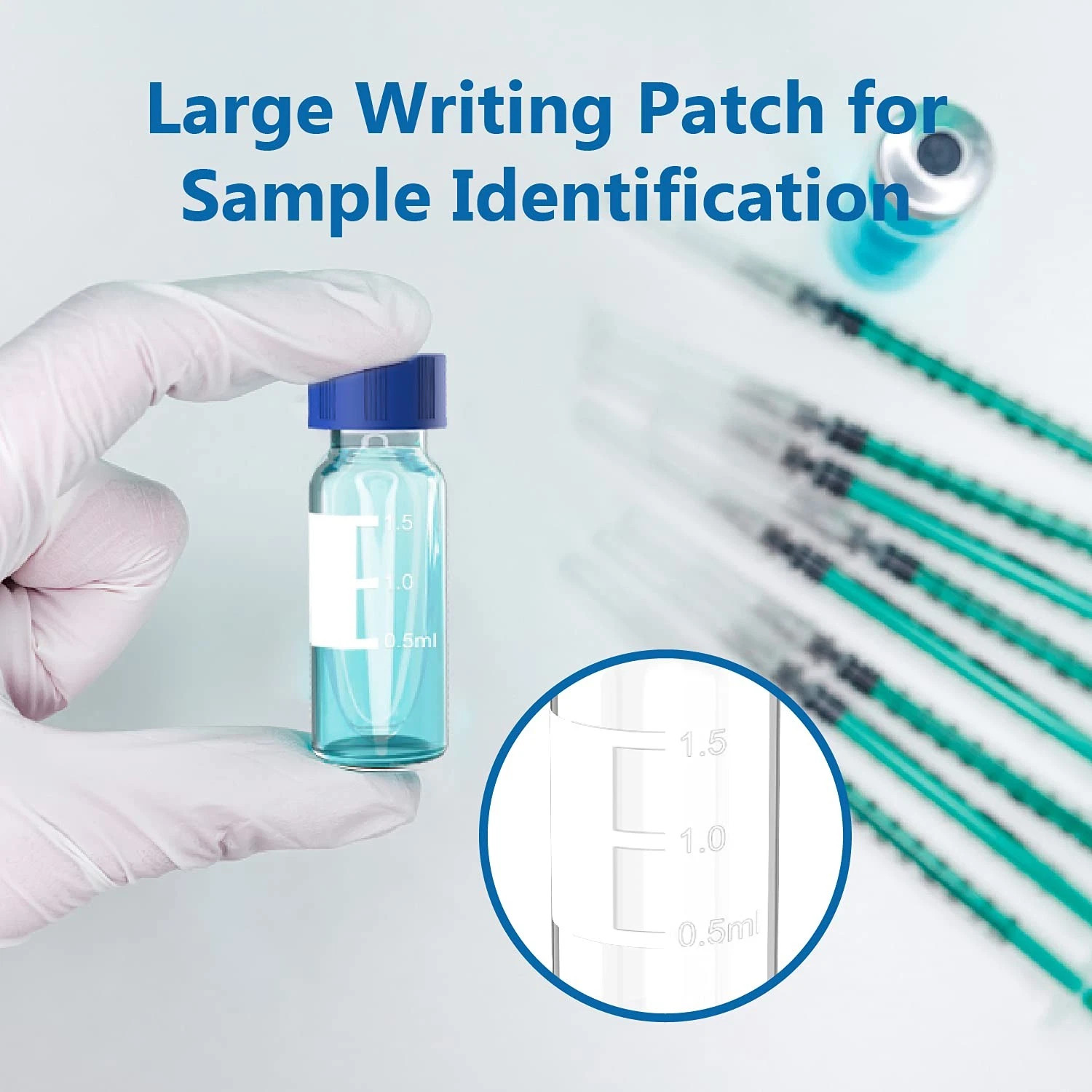 1000PCS 2mL Autosampler Vials, 9-425 GC/HPLC Glass Vials w/ Pre Slit Screw Caps