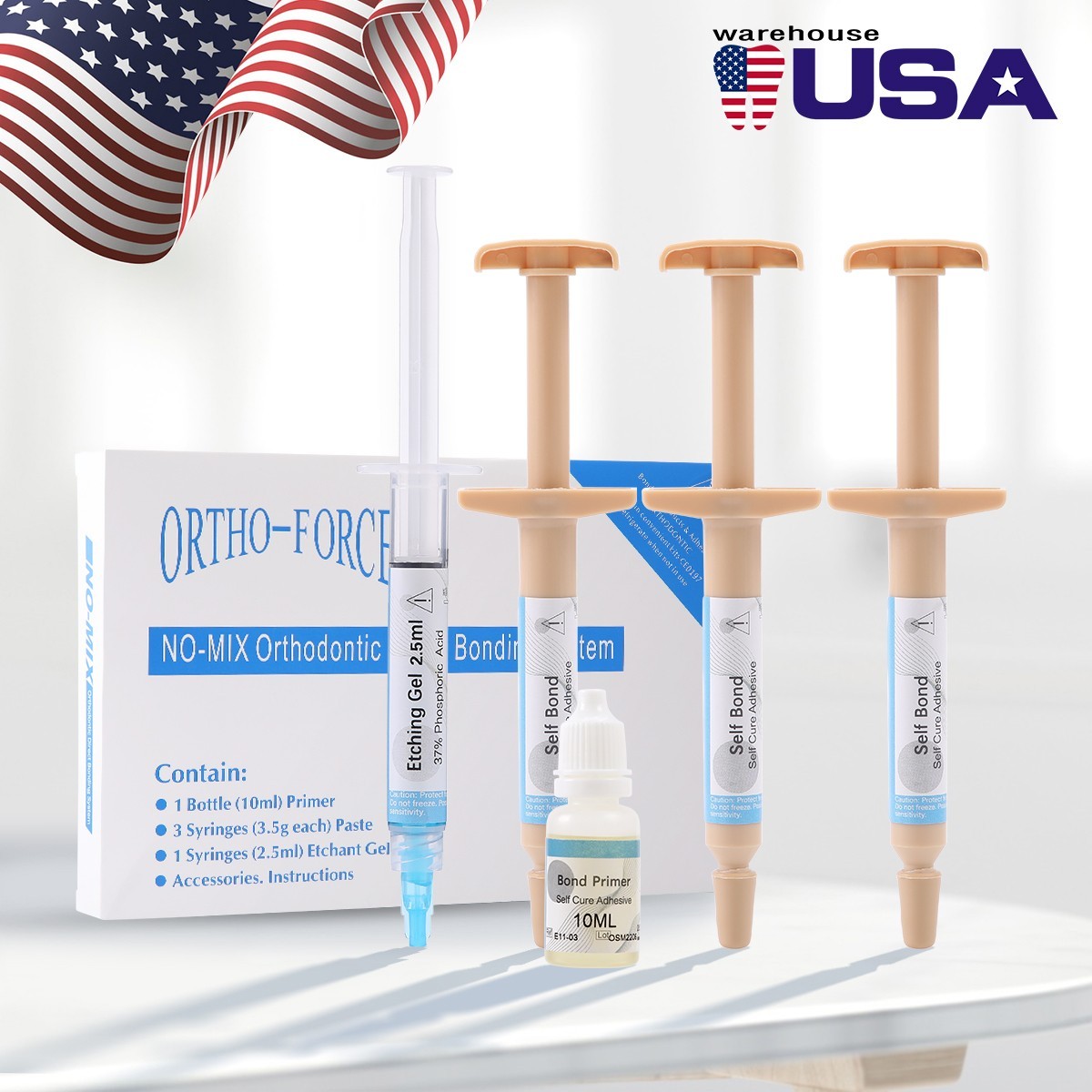 Dental Orthodontic Adhesive Kit Bonding Resin No-Mix Direct Bonding System