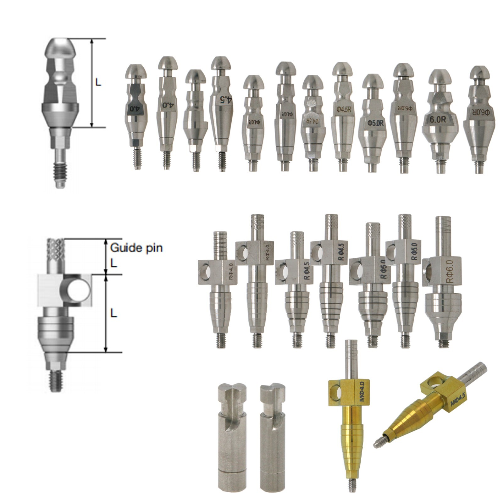 Hiossen Mini/Regular Hex Implants Locator/Healing Abutments Lab Analog Scan Body
