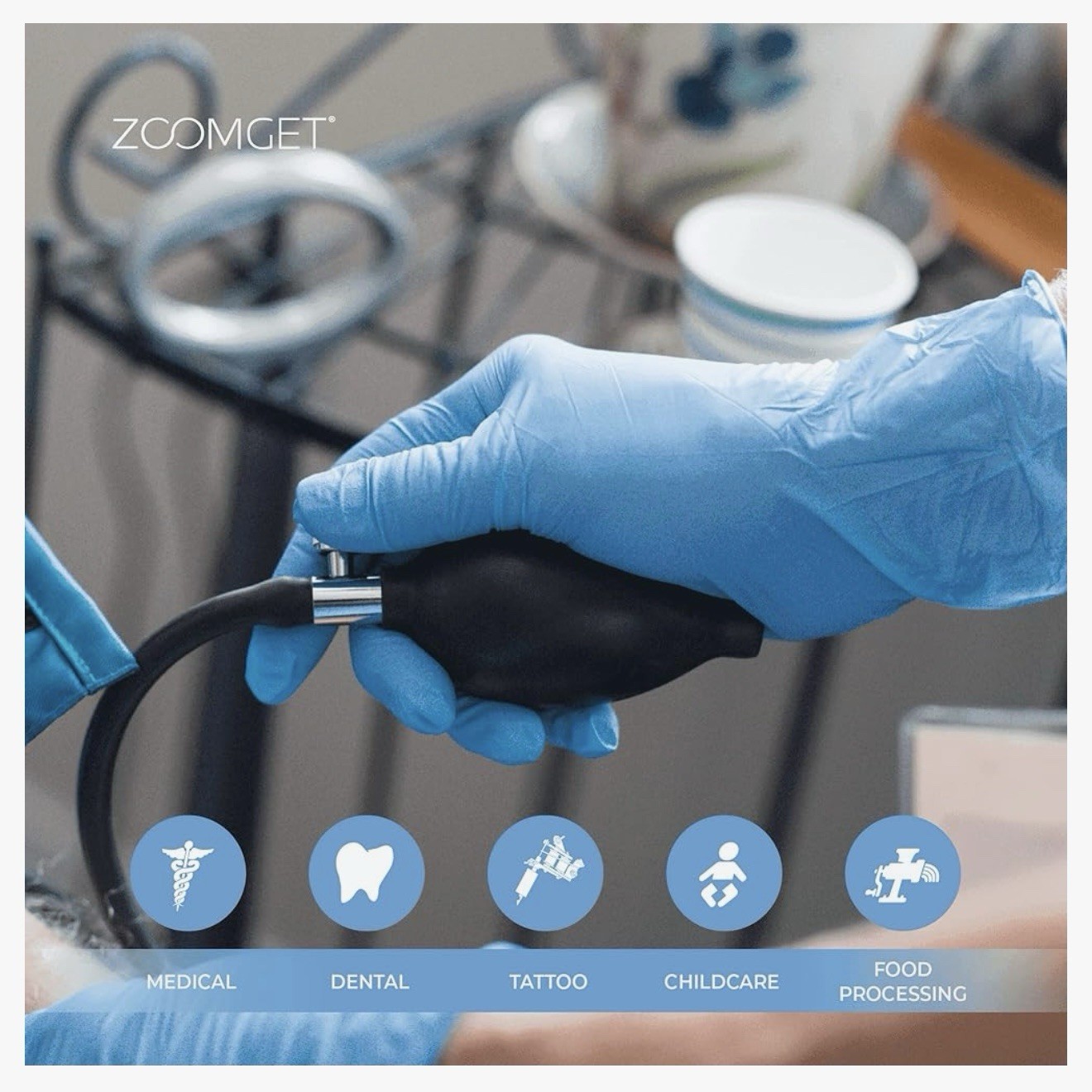 AMMEX Professional APFN42100 Blue Nitrile Small Exam Gloves Case Of 1000
