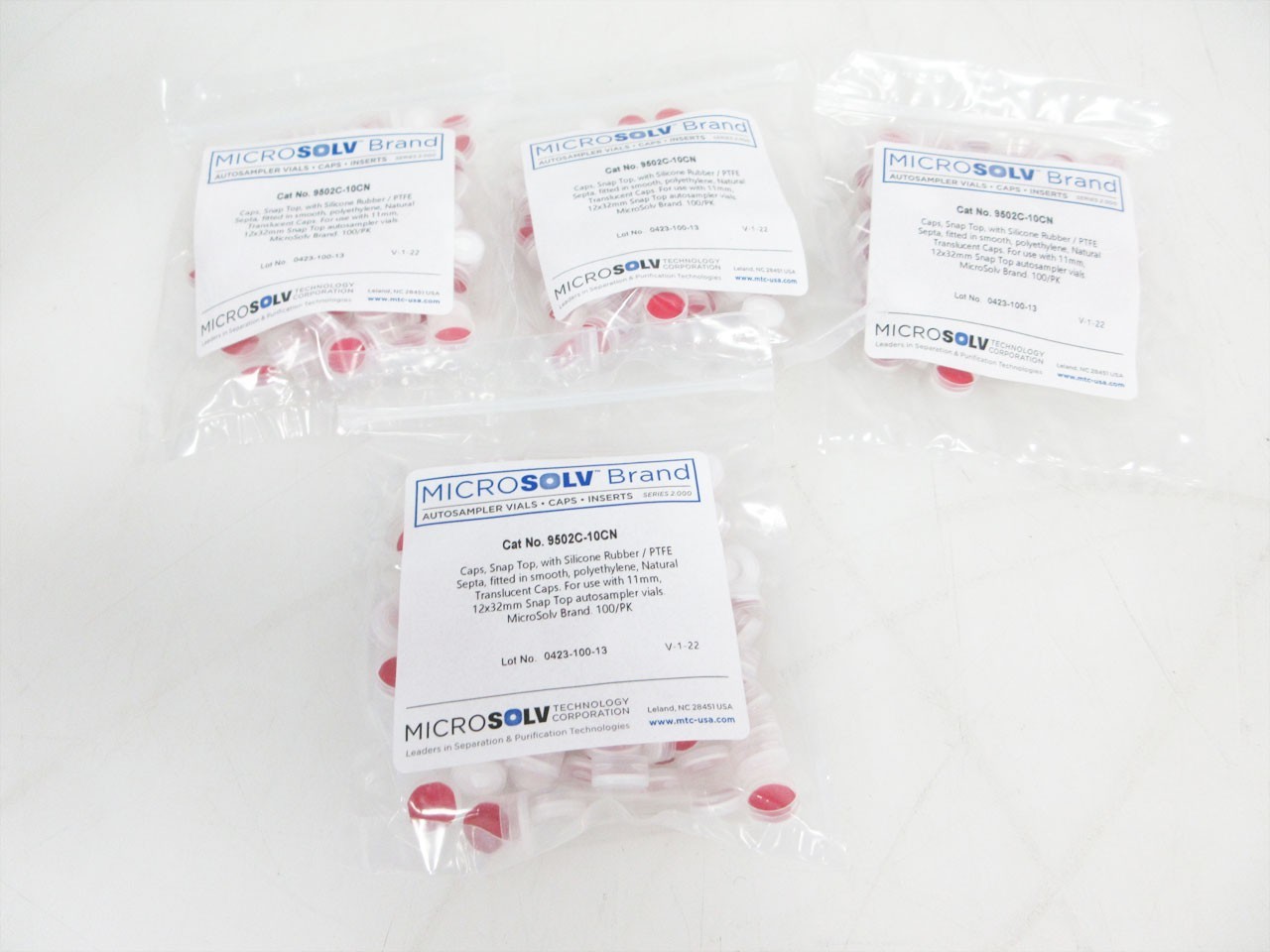 MICROSOLV 9502C-10CN CAPS SNAP TOP SILICONE RUBBER PTFE SEPTA 11 mm HPLC & LC-MS