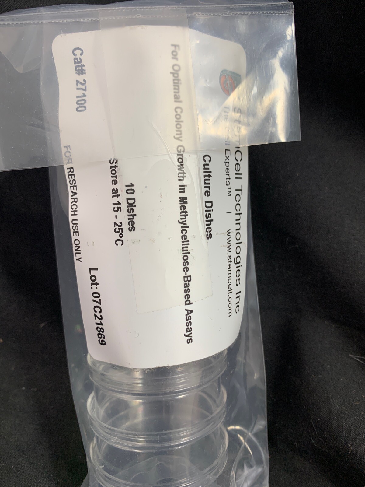 STEMCELL TECHNOLOGIES INC. Clear 35mm Culture Dishes 27100 10/Pack