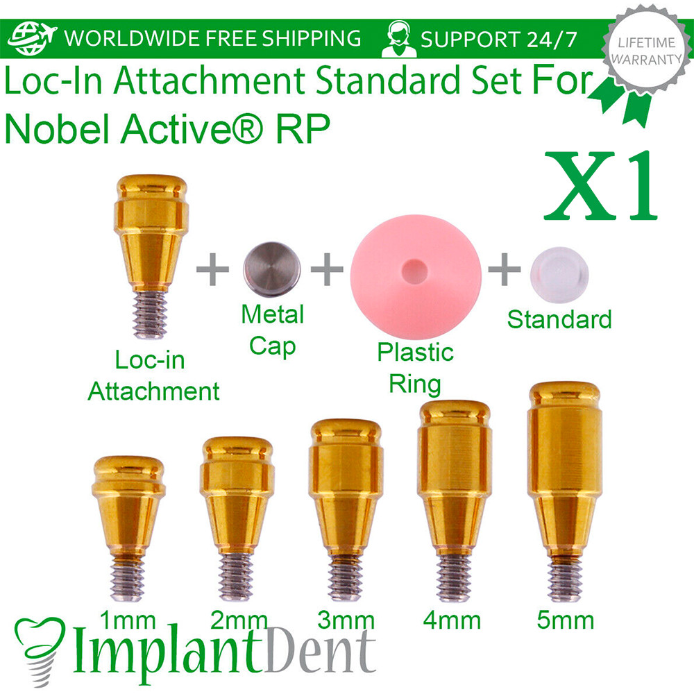 1x Straight Loc In Dental Attachment Standard Set RP Conical Hex System 2.65mm