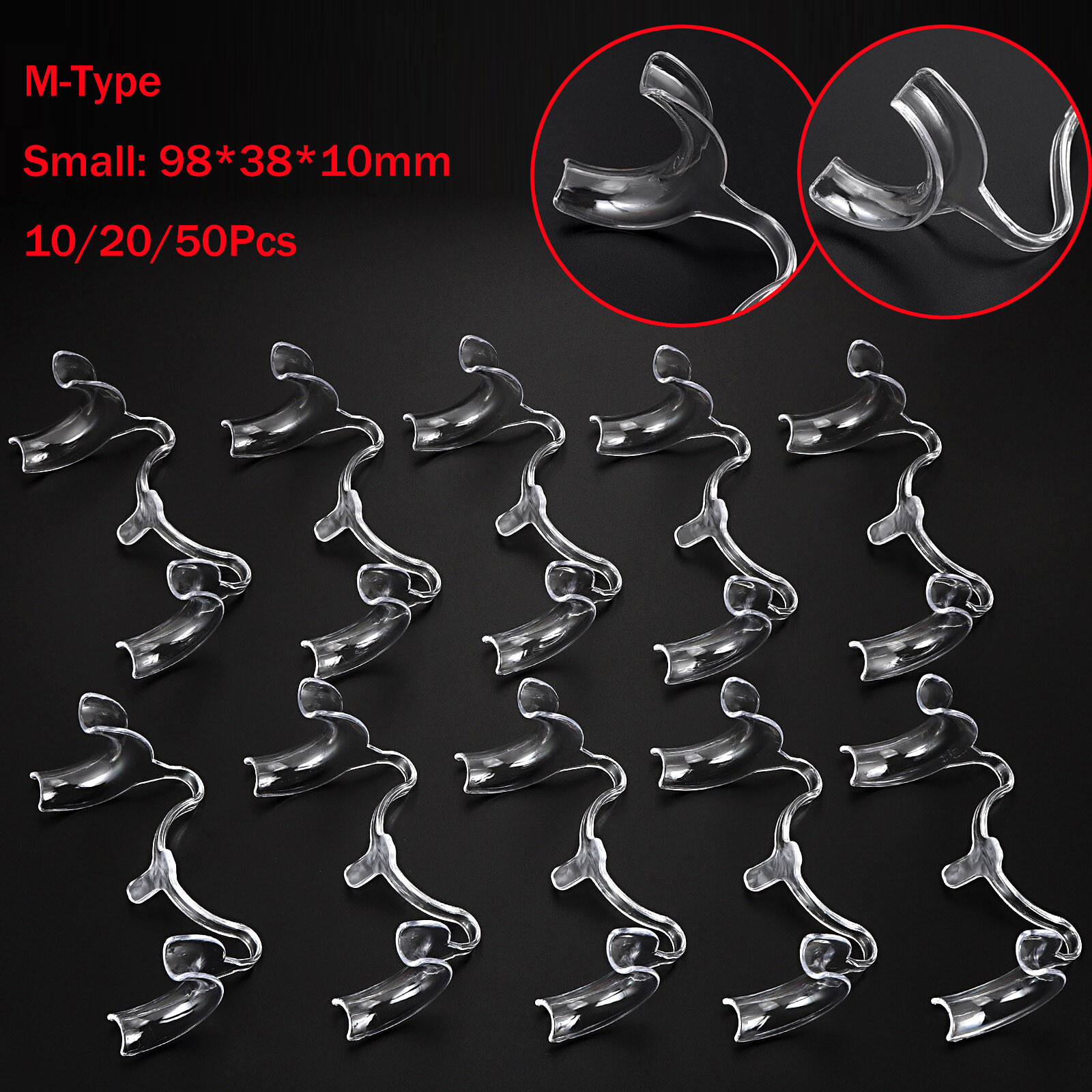 10X S Size Dental Ortho Intraoral Cheek Lip Retractor Mouth Opener Clear M-shape