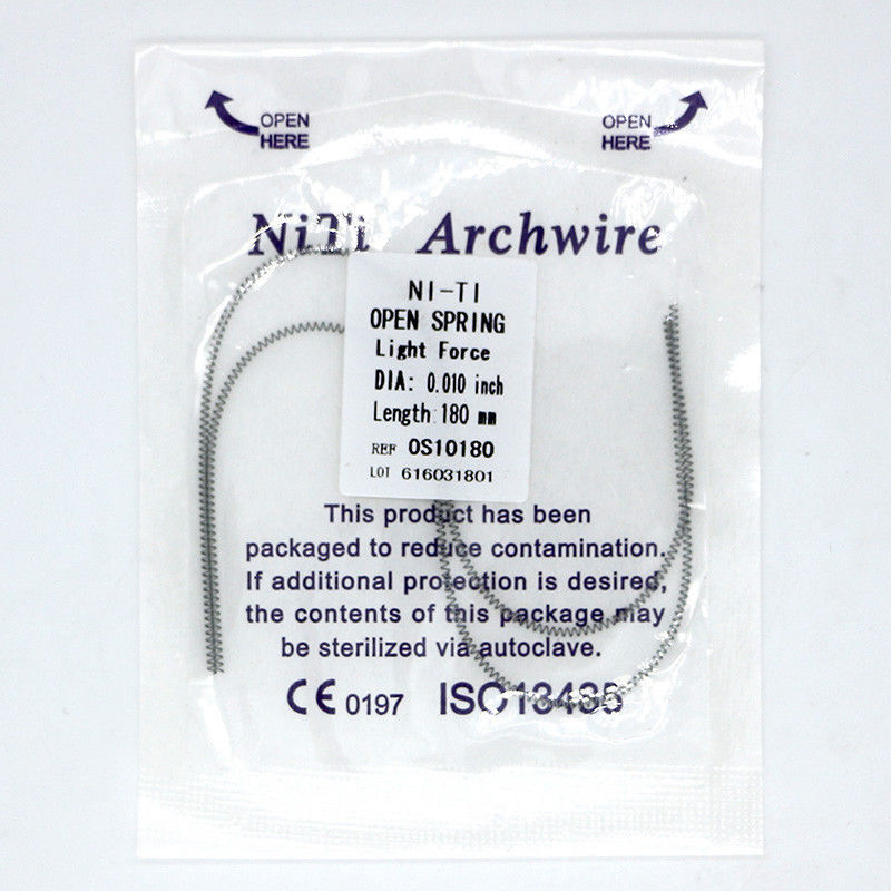 2 Pcs/Pack Dental Orthodontic NITI Alloy Open Coil Spring Arch Wires 0.010*180mm