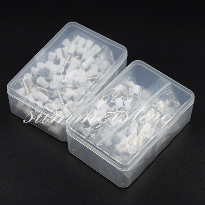 200 Pcs/2 Boxes 4 Webbed+6 Webbed White Polisher Dental Rubber Polishing Cup