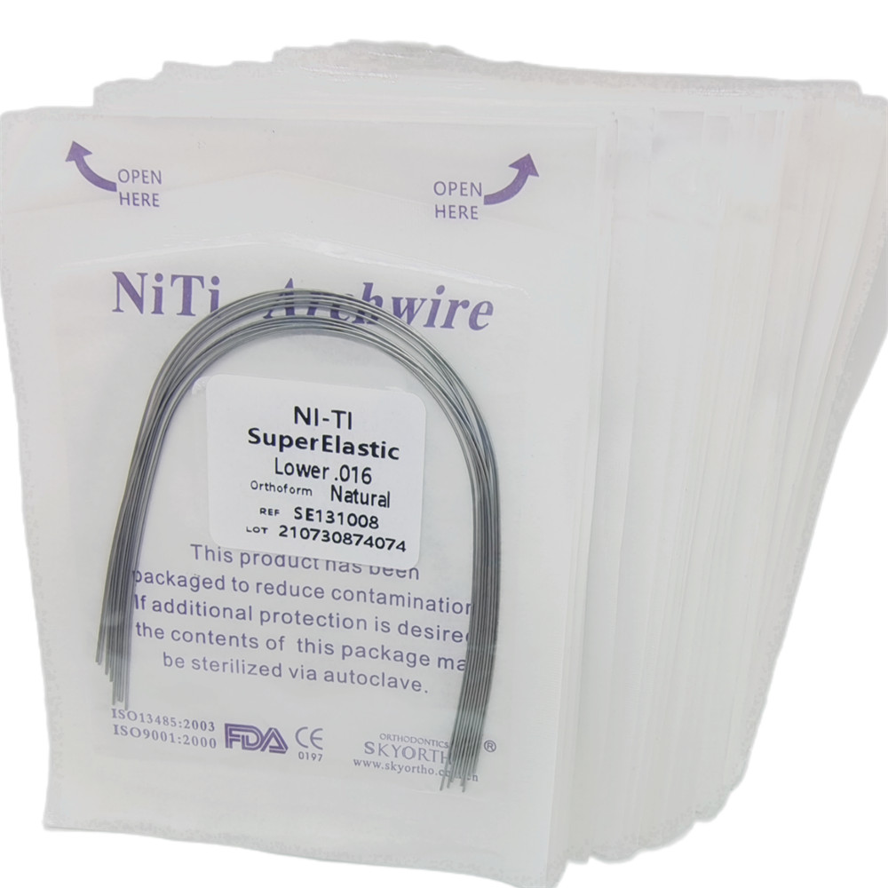 100Packs arcos de ortodoncia niti super elástico circular forma natural dental