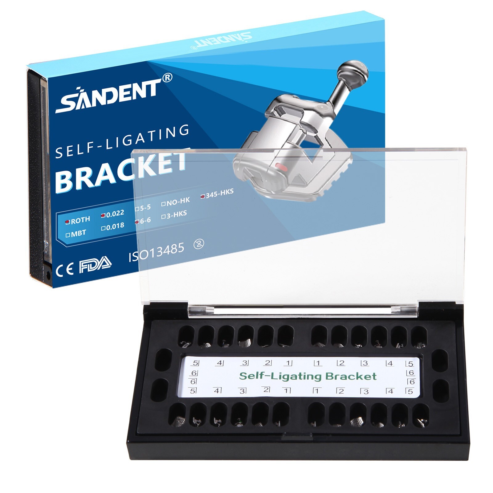 1-5 Kits Dental Orthodontic Self-Ligating Bracket Braces Mini Roth.022 Hooks 345